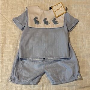 Charming Blue Kids Bunny Matching Set